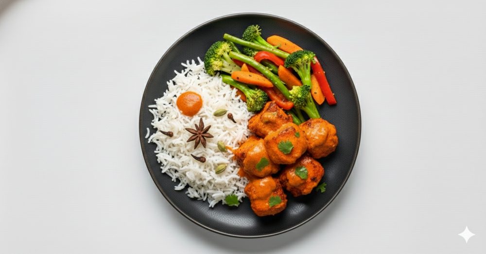 Kip tandoori, afbeelding gemaakt met AI