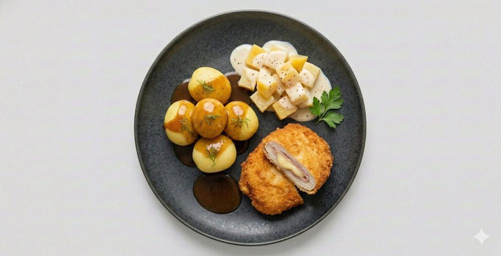 Cordon bleu met koolraap, afbeelding gemaakt met AI